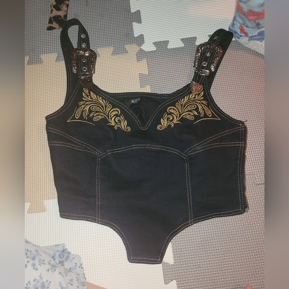 Sexy western bustier crop top